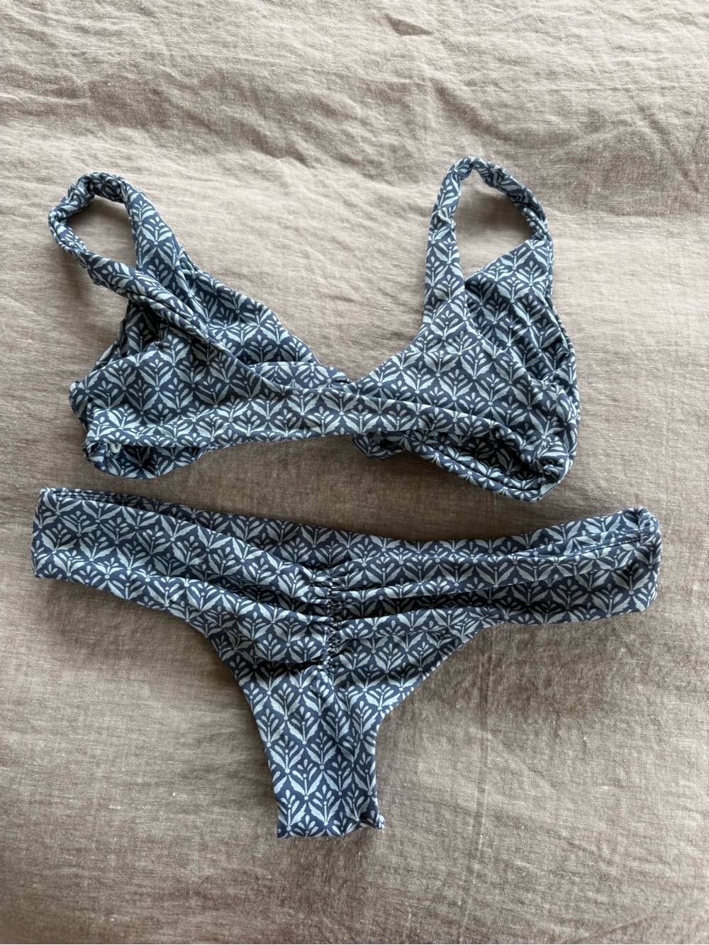 Midori Blue Patterned Triangle Bikini Set - Picture 2 of 2